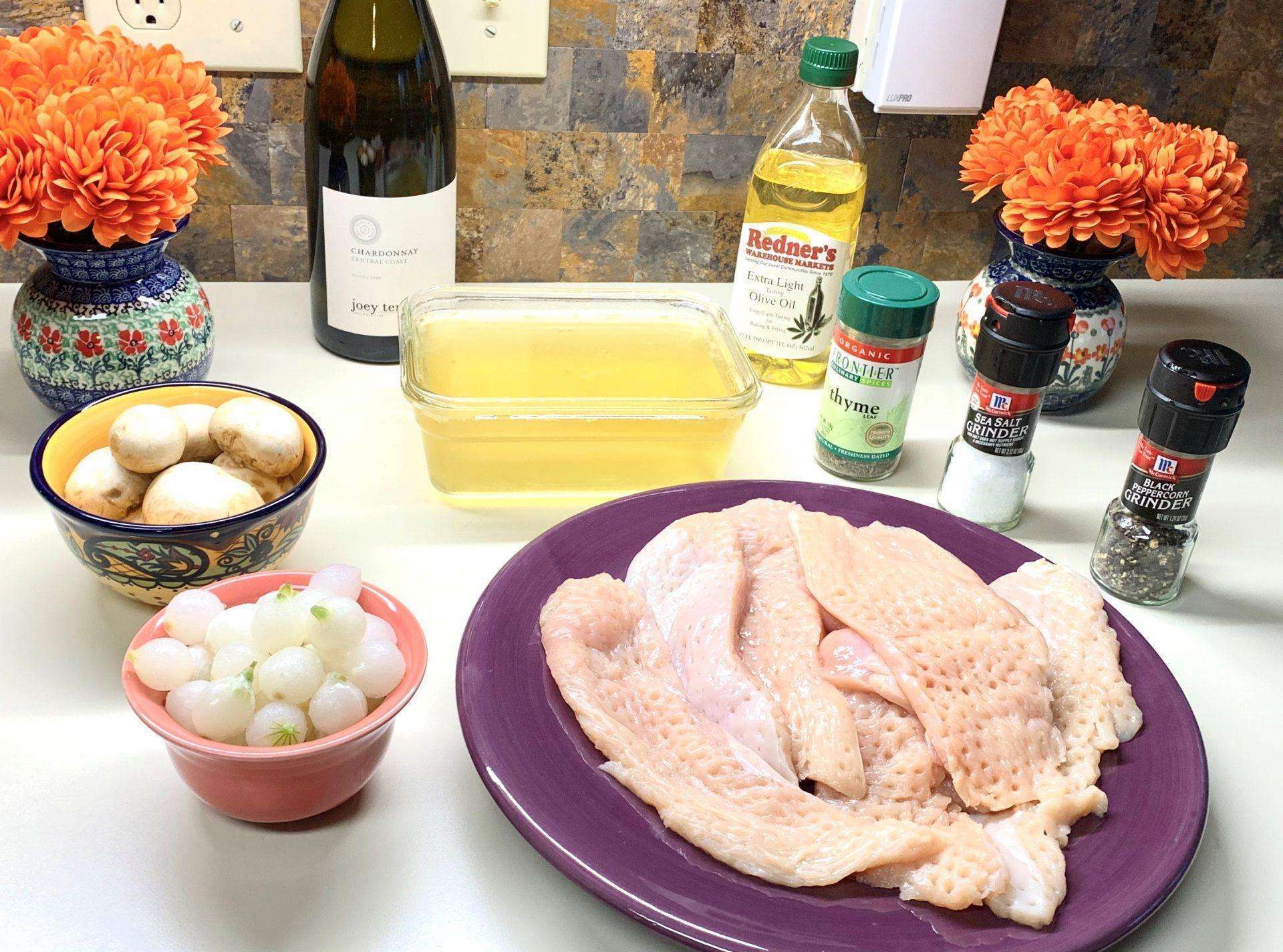 Linda’s Chicken Cutlets with Mushrooms & Pearl Onions Cooking Aboard